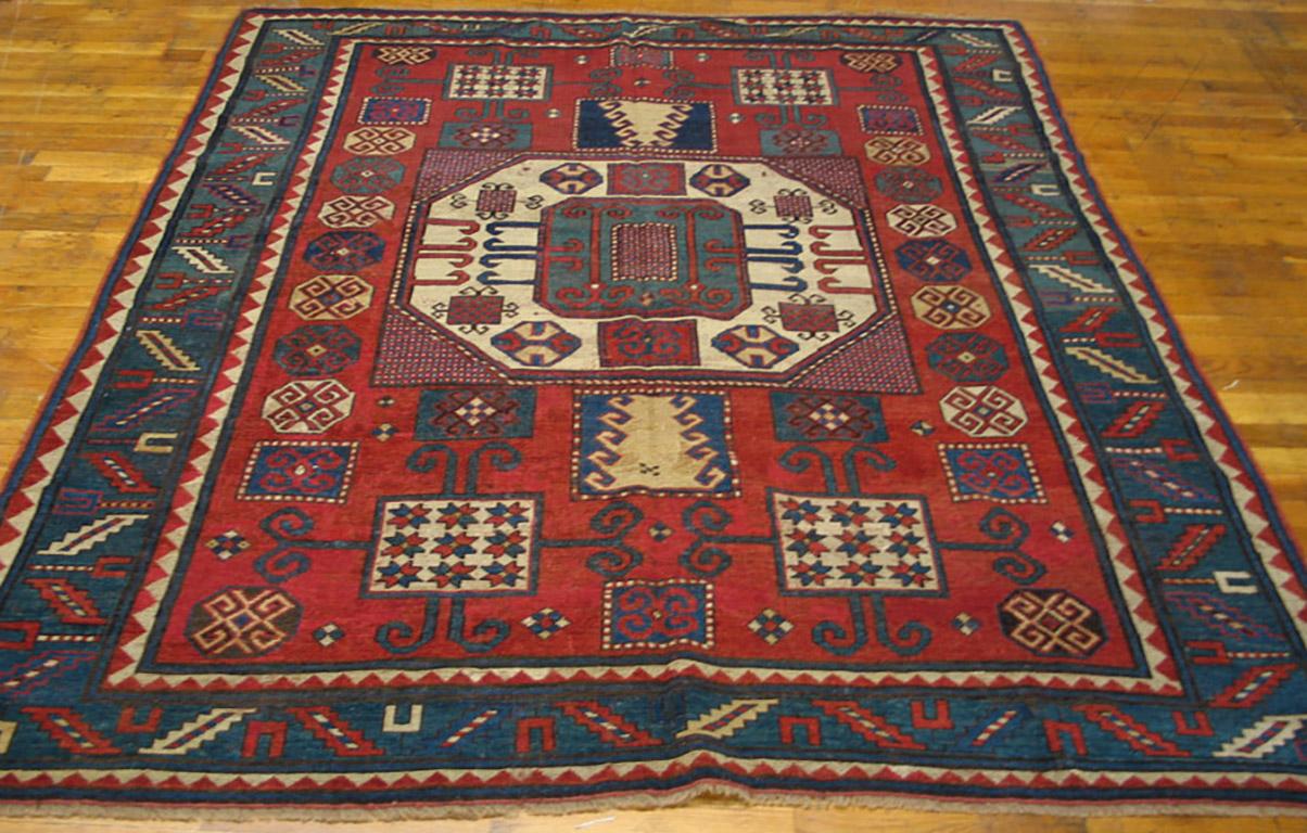 19th Century Caucasian Karachov Kazak Carpet (6'2