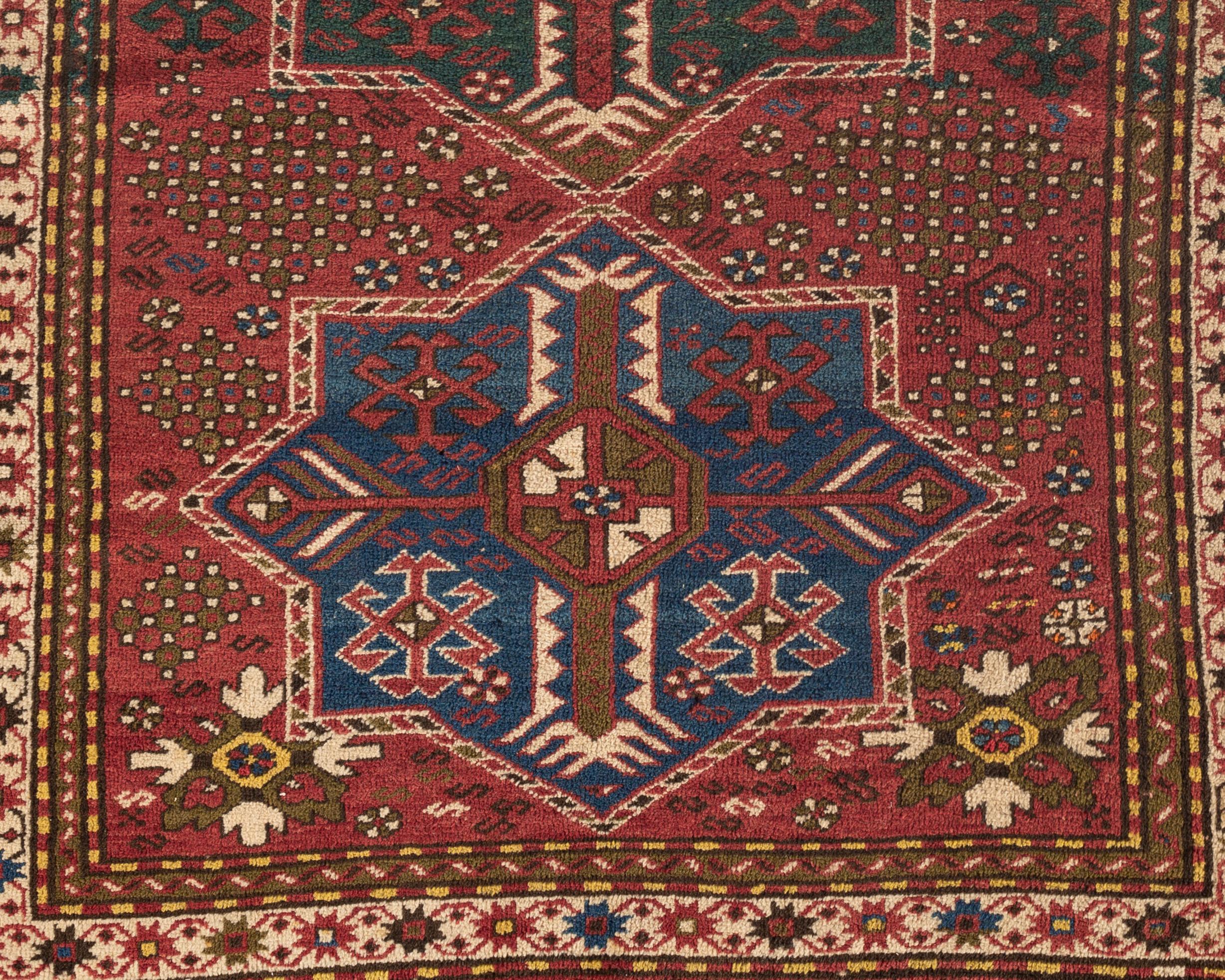 Antique Caucasian Kazak Rug, circa 1880 In Good Condition For Sale In Secaucus, NJ