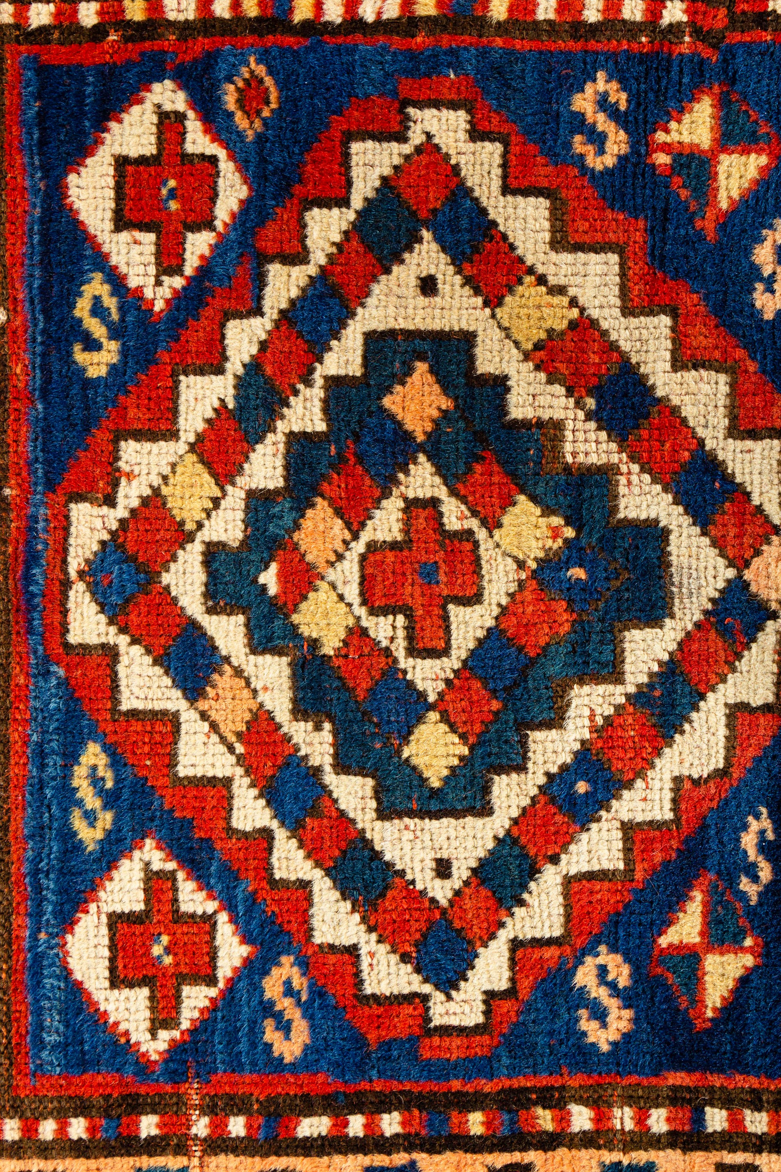 Antique Caucasian Kazak Rug, circa 1880  3'7 x 6' In Good Condition For Sale In Secaucus, NJ