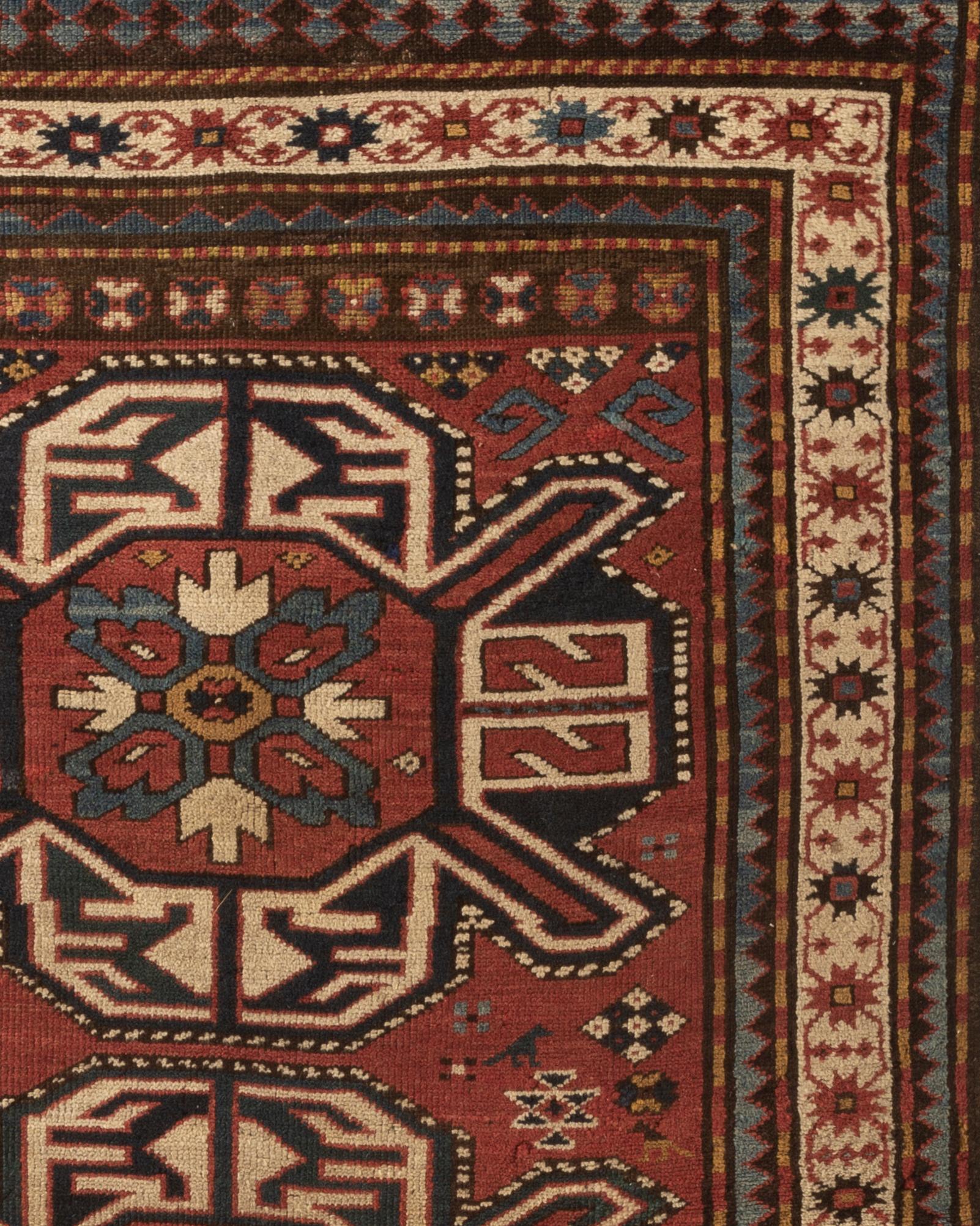 Antique Caucasian Kazak Rug, circa 1880 In Good Condition For Sale In Secaucus, NJ