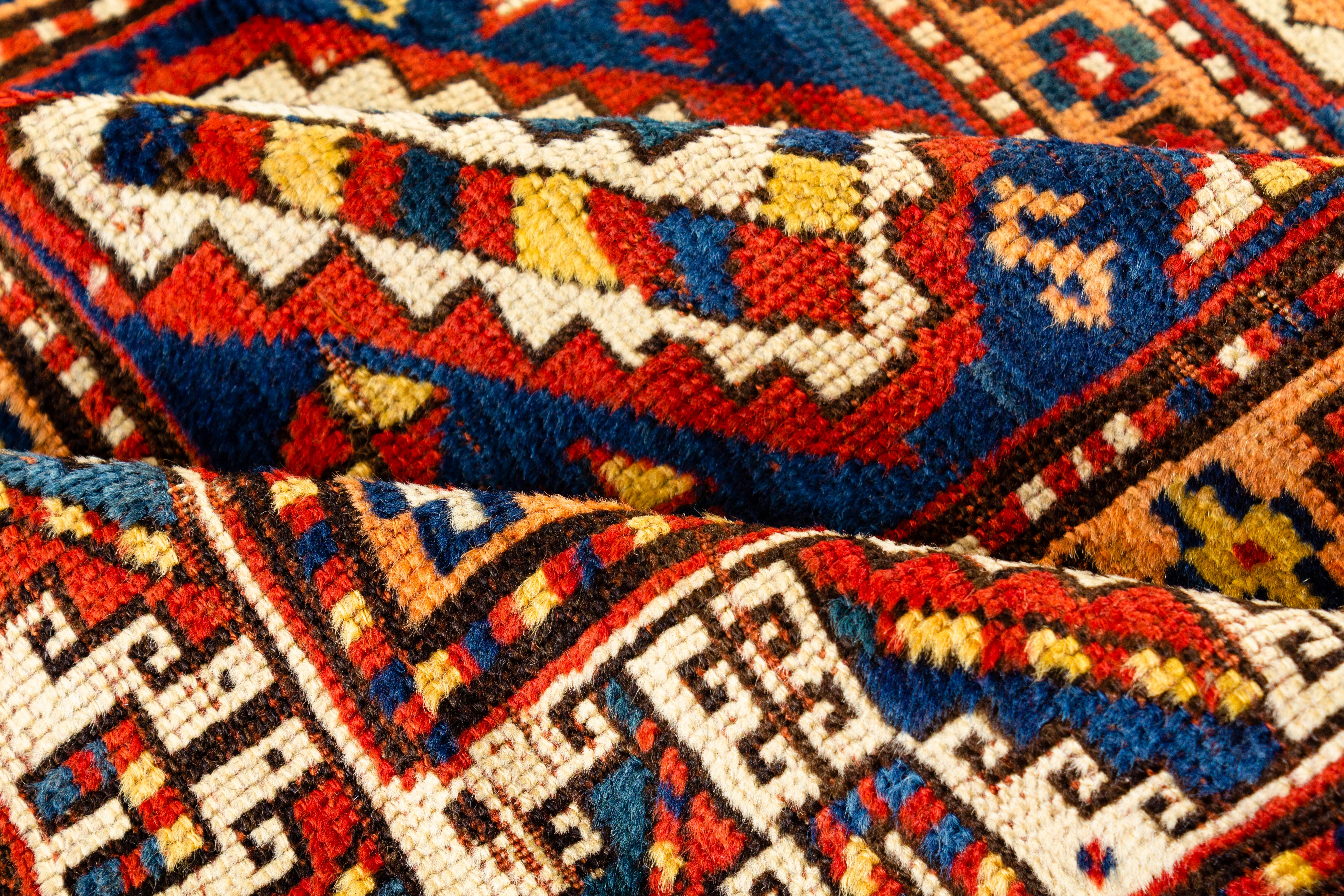 Antique Caucasian Kazak Rug, circa 1880  3'7 x 6' For Sale 2