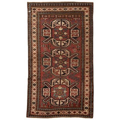 Tapis caucasien ancien de Kazak, vers 1880