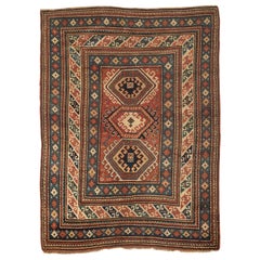 Tapis caucasien ancien de Kazak, vers 1880