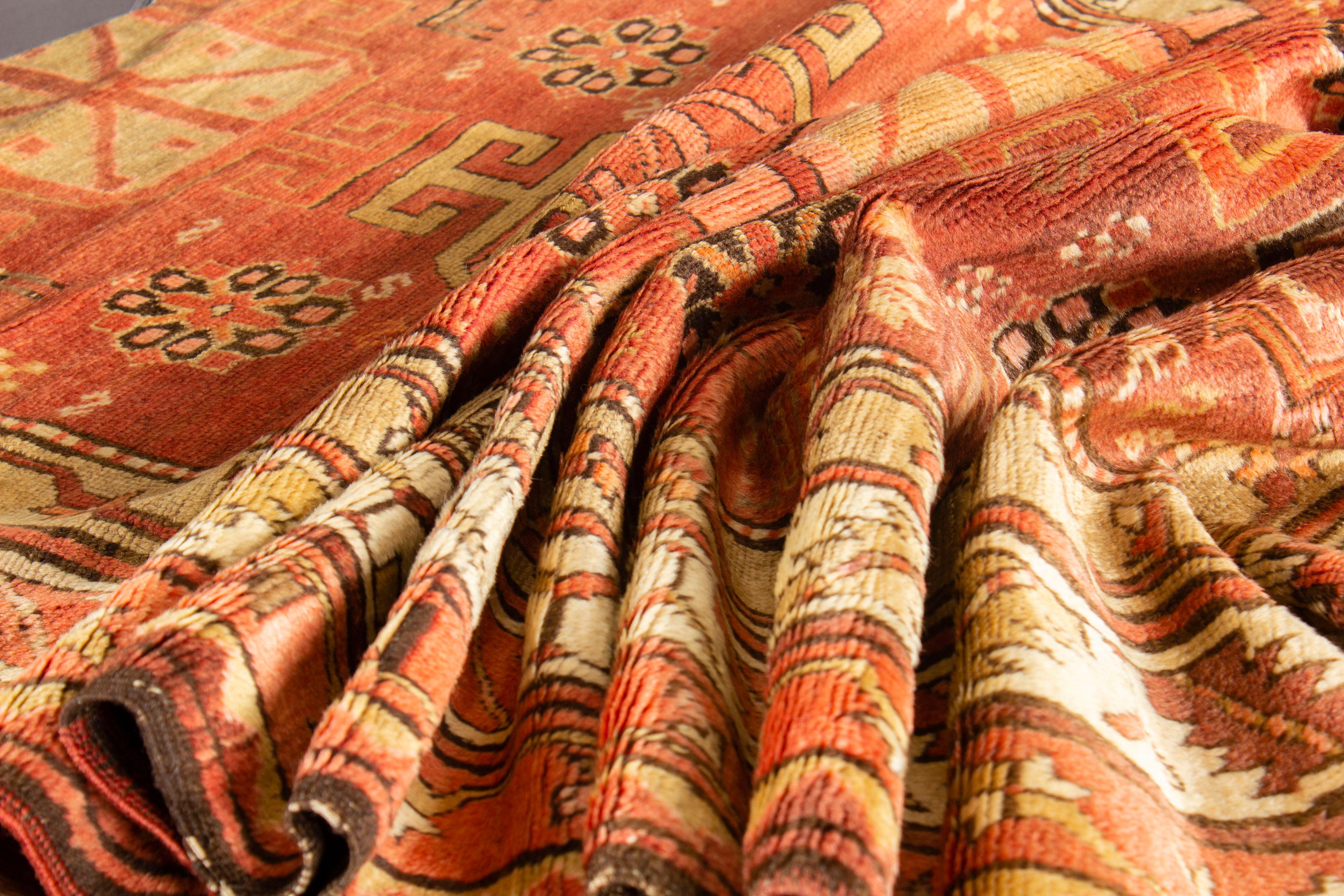 Caucasien Tapis caucasien ancien Kazak, vers 1890 4'2 x 7'8 en vente