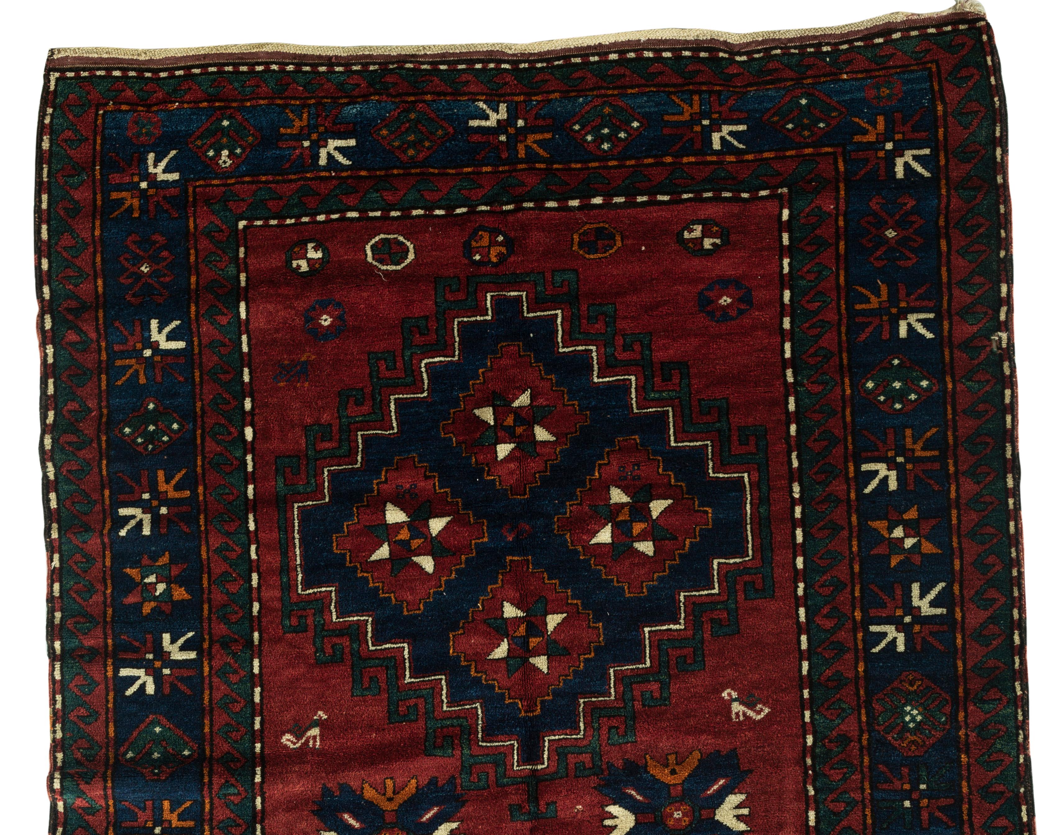 Tapis caucasien ancien Kazak du Caucase, vers 1890 Bon état - En vente à Secaucus, NJ