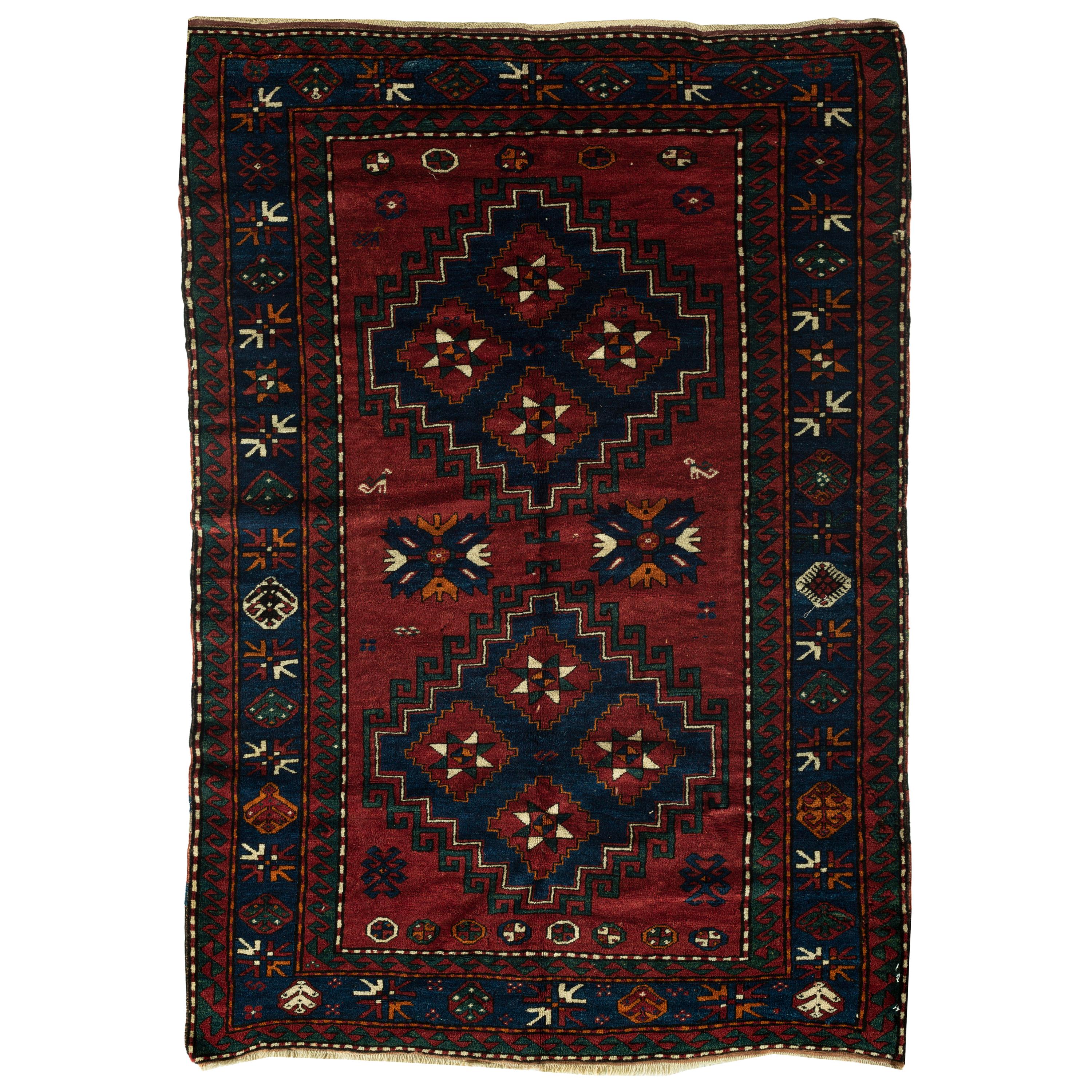 Antiker kaukasischer Kazak-Teppich, um 1890 im Angebot