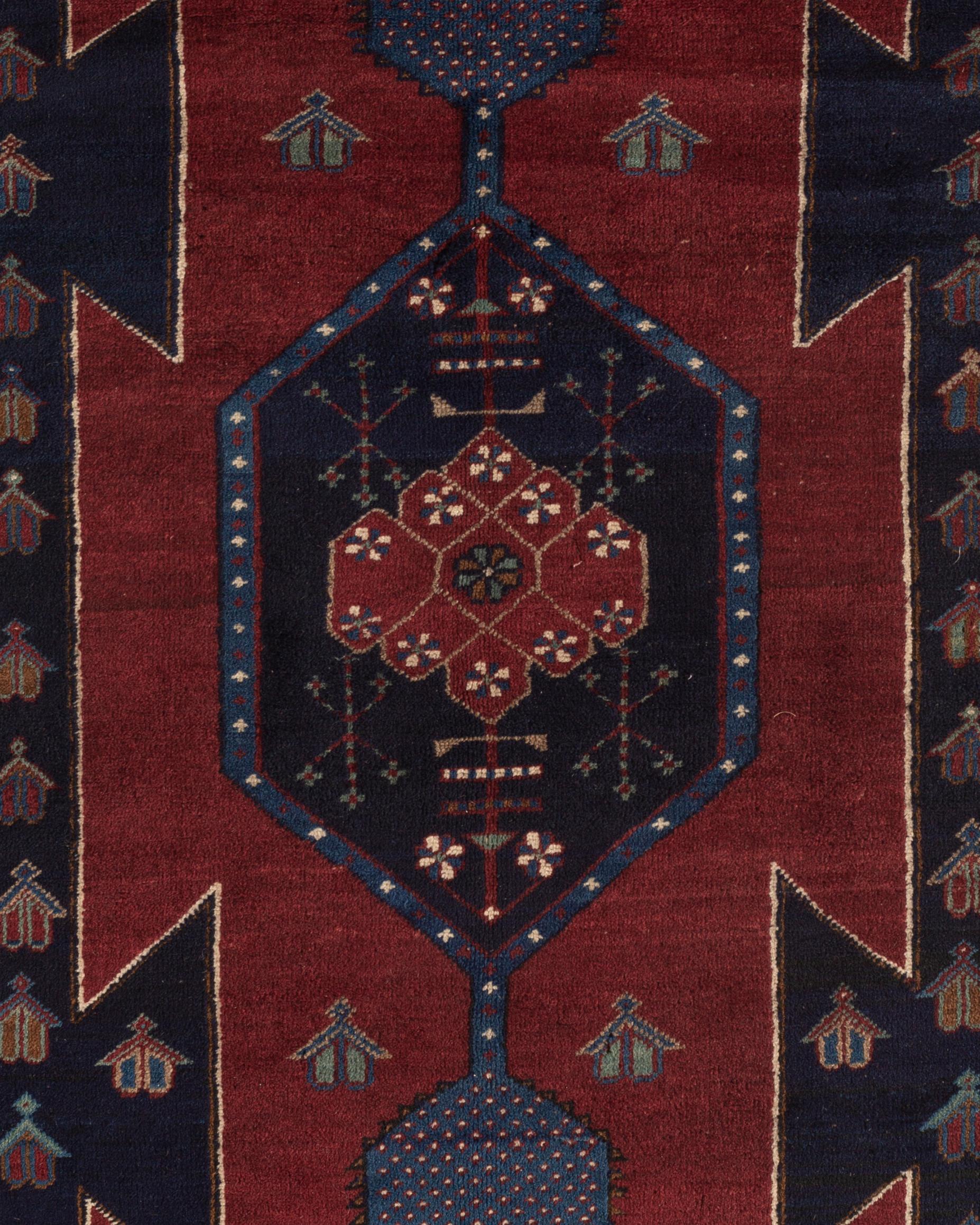Antiker kaukasischer Kazak-Teppich, um 1900 (Handgewebt) im Angebot