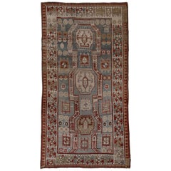 Antico tappeto kazako caucasico, circa 1900