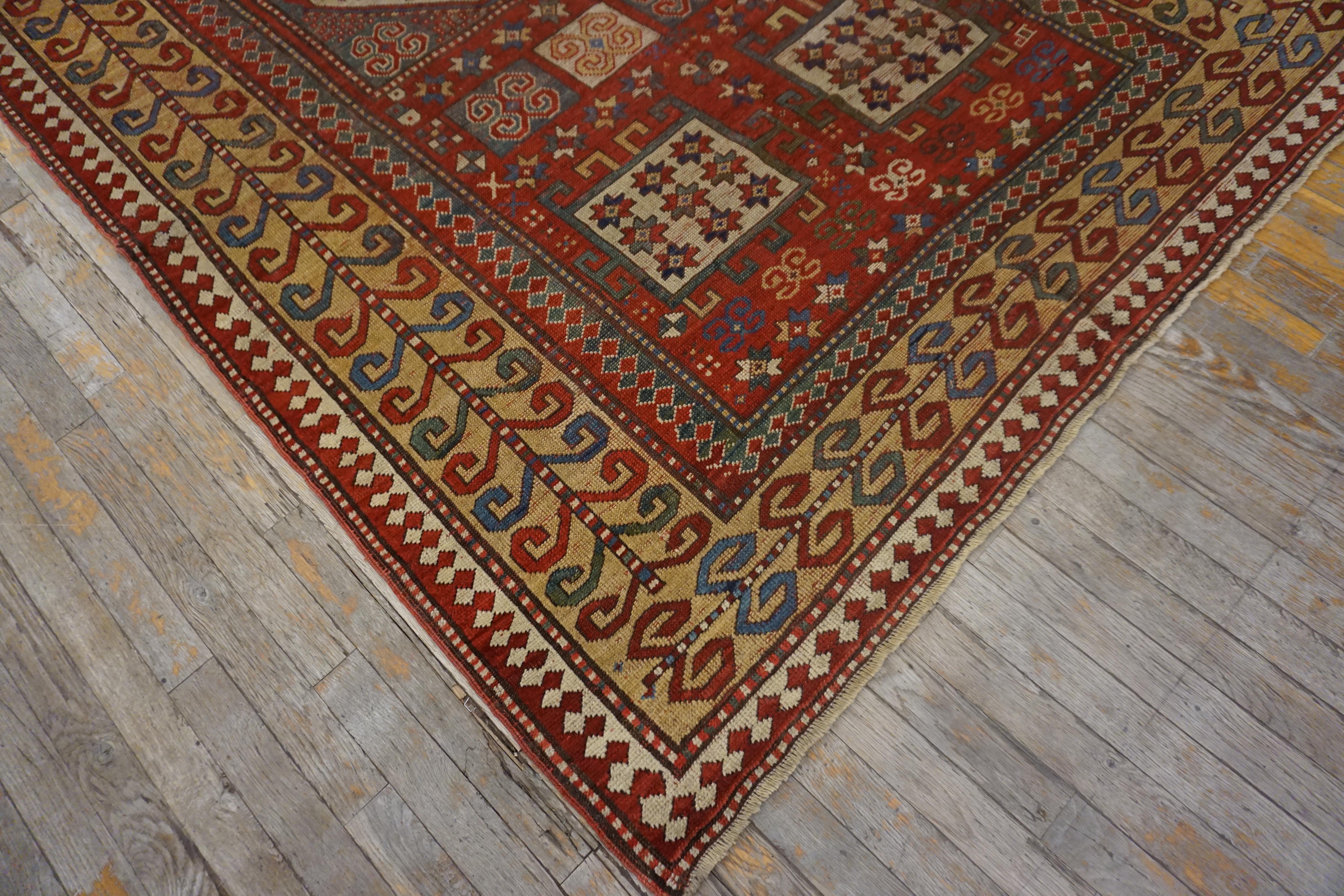 Wool 19th Century Caucasian Karachopf Kazak Carpet ( 5' x 9'9