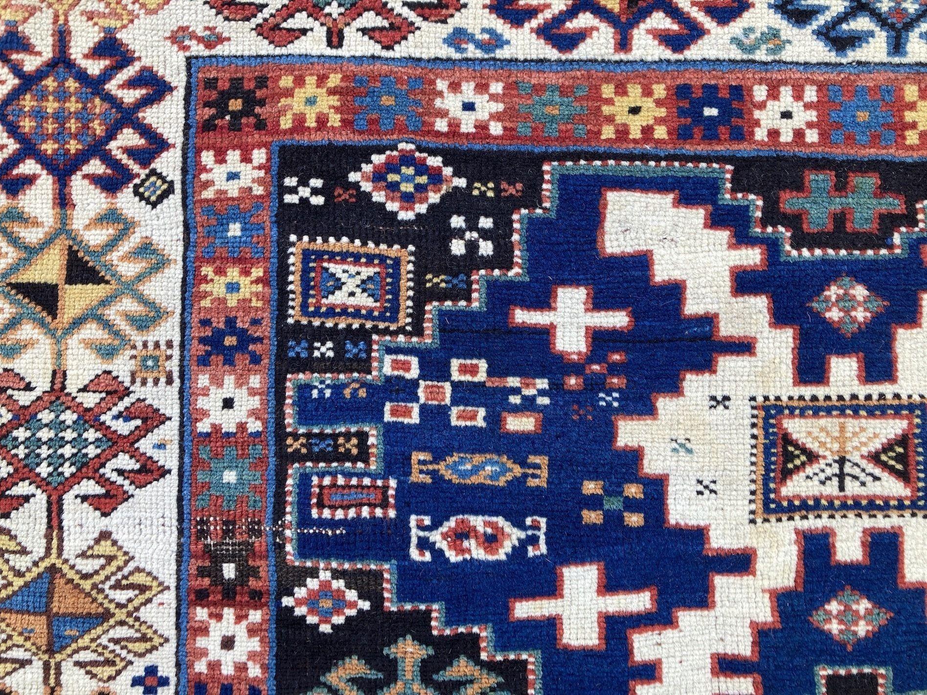 Antique Caucasian Kazak Rug For Sale 7
