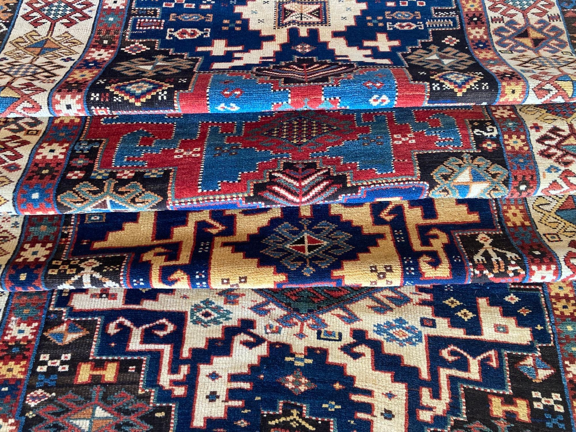 Antique Caucasian Kazak Rug For Sale 11