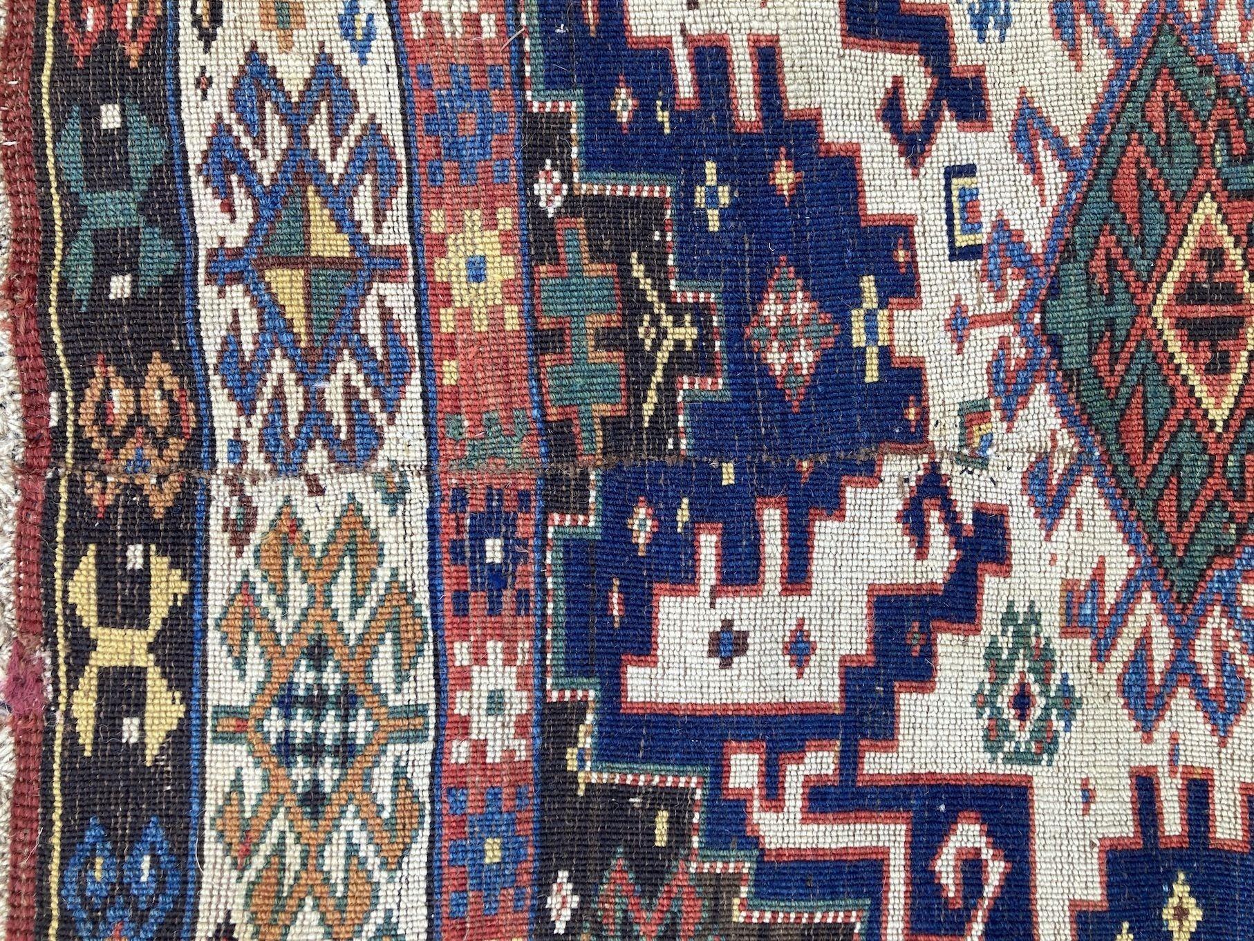 Antique Caucasian Kazak Rug For Sale 15