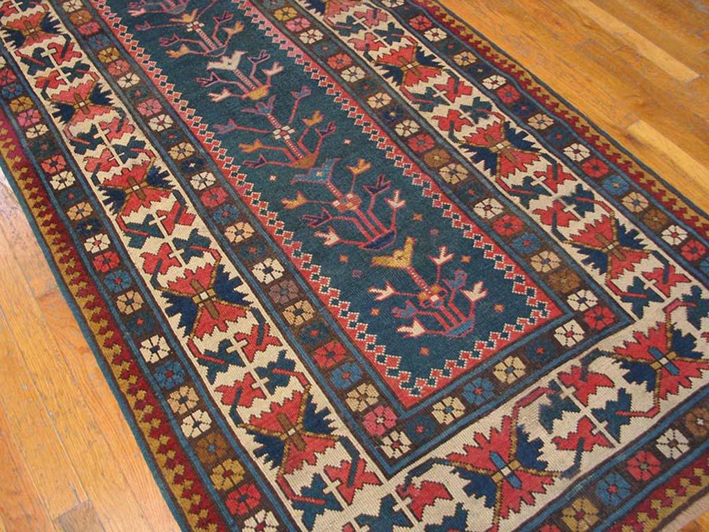 Late 19th Century 19th Century Caucasian Kazak Tree of Life Carpet ( 3'7