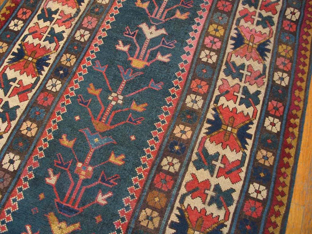 Wool 19th Century Caucasian Kazak Tree of Life Carpet ( 3'7