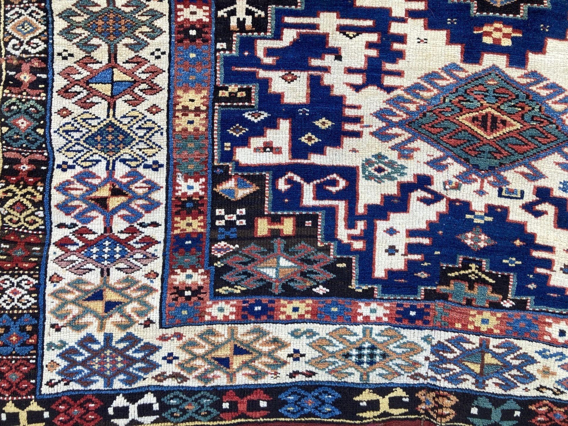 Antique Caucasian Kazak Rug For Sale 1