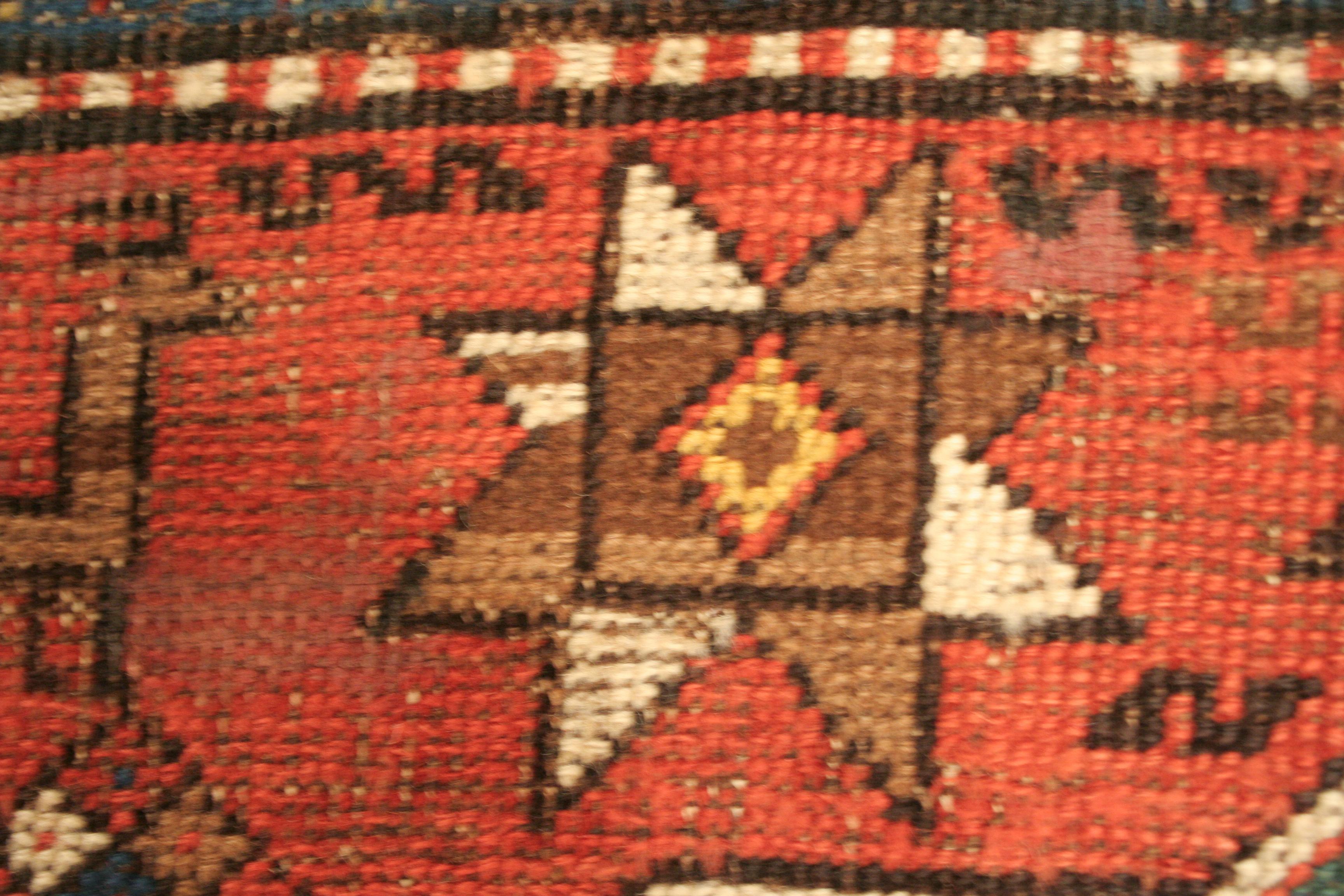 Wool Antique Caucasian Kazak Rug For Sale