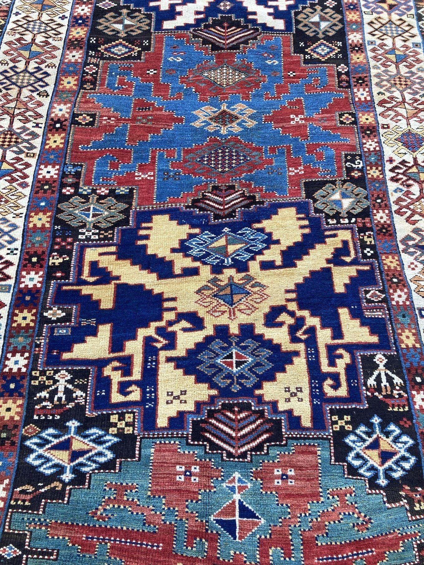 Antique Caucasian Kazak Rug For Sale 2