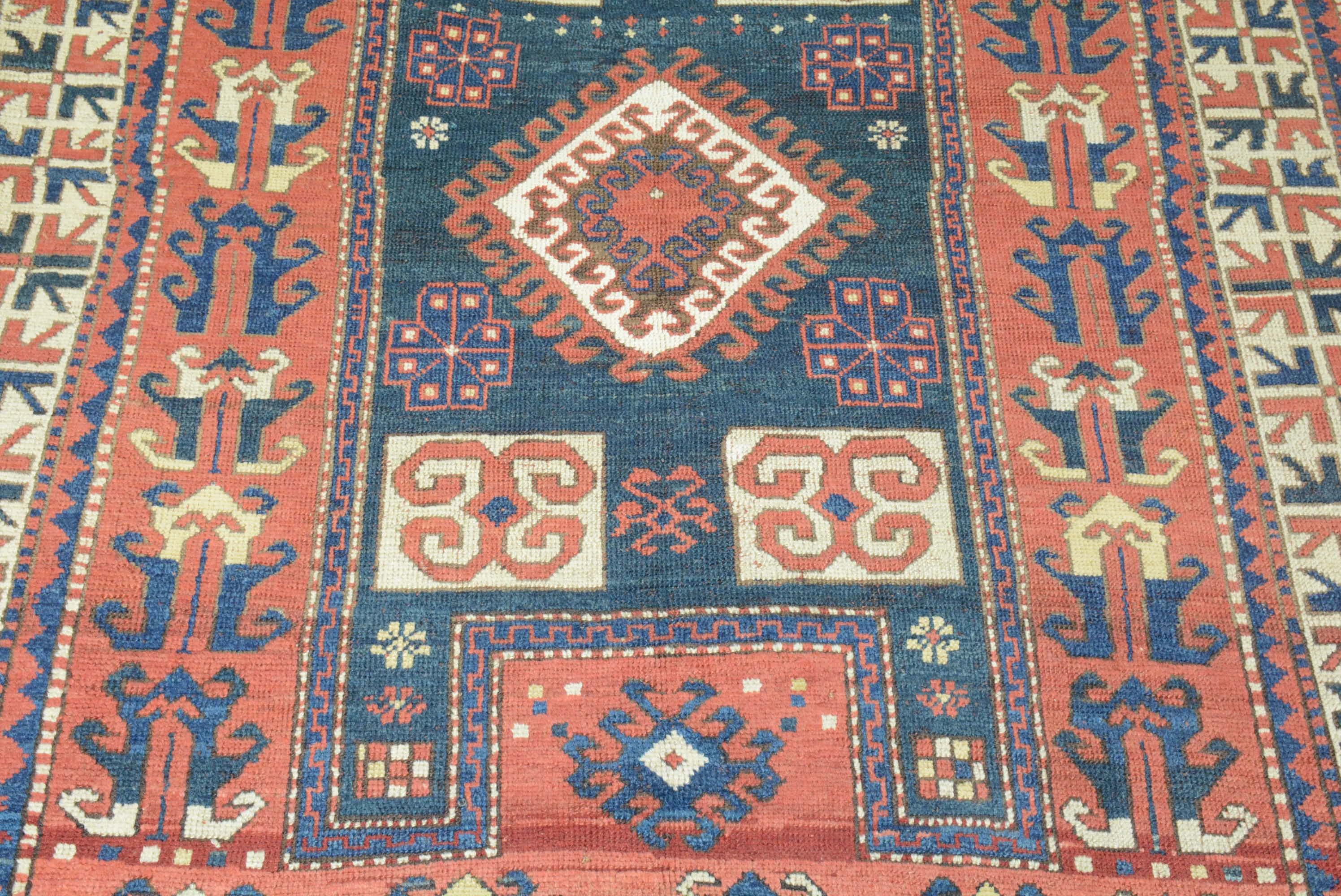 Antique Caucasian Kazak Rug For Sale 1