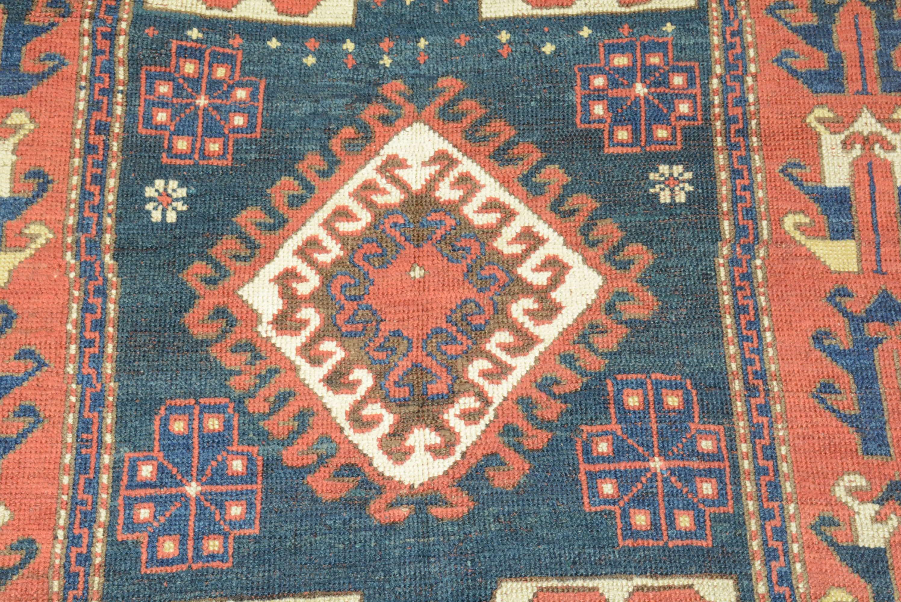Antique Caucasian Kazak Rug For Sale 2