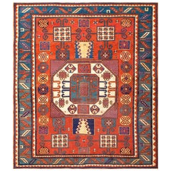 Antique 19th Century Caucasian Karachov Kazak Carpet (6'2" x 7'3" - 188 x 220 cm )