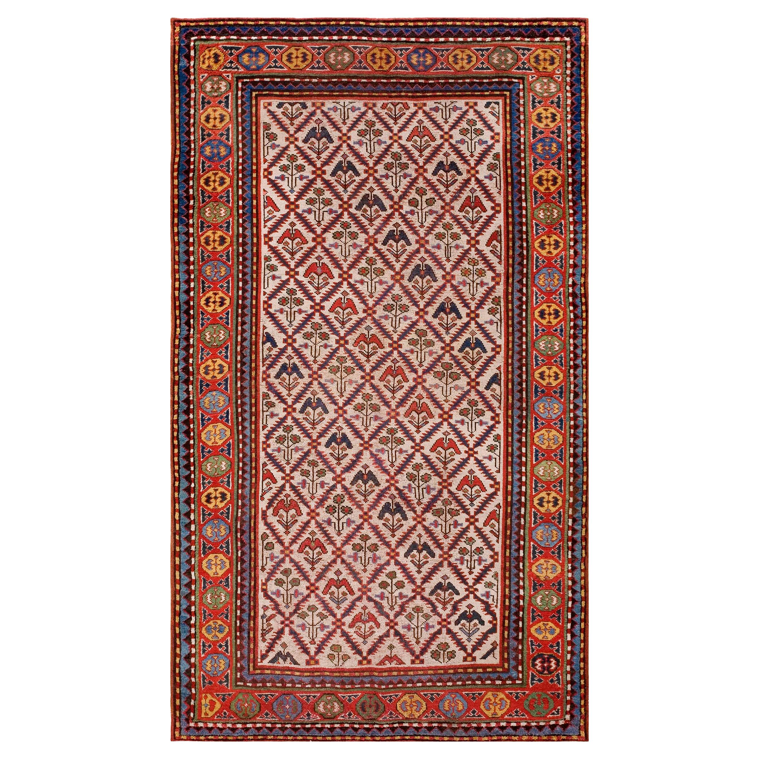 Tapis Kazak du Caucase de la fin du 19ème siècle ( 4'8" X 8' - 142 x 244 )