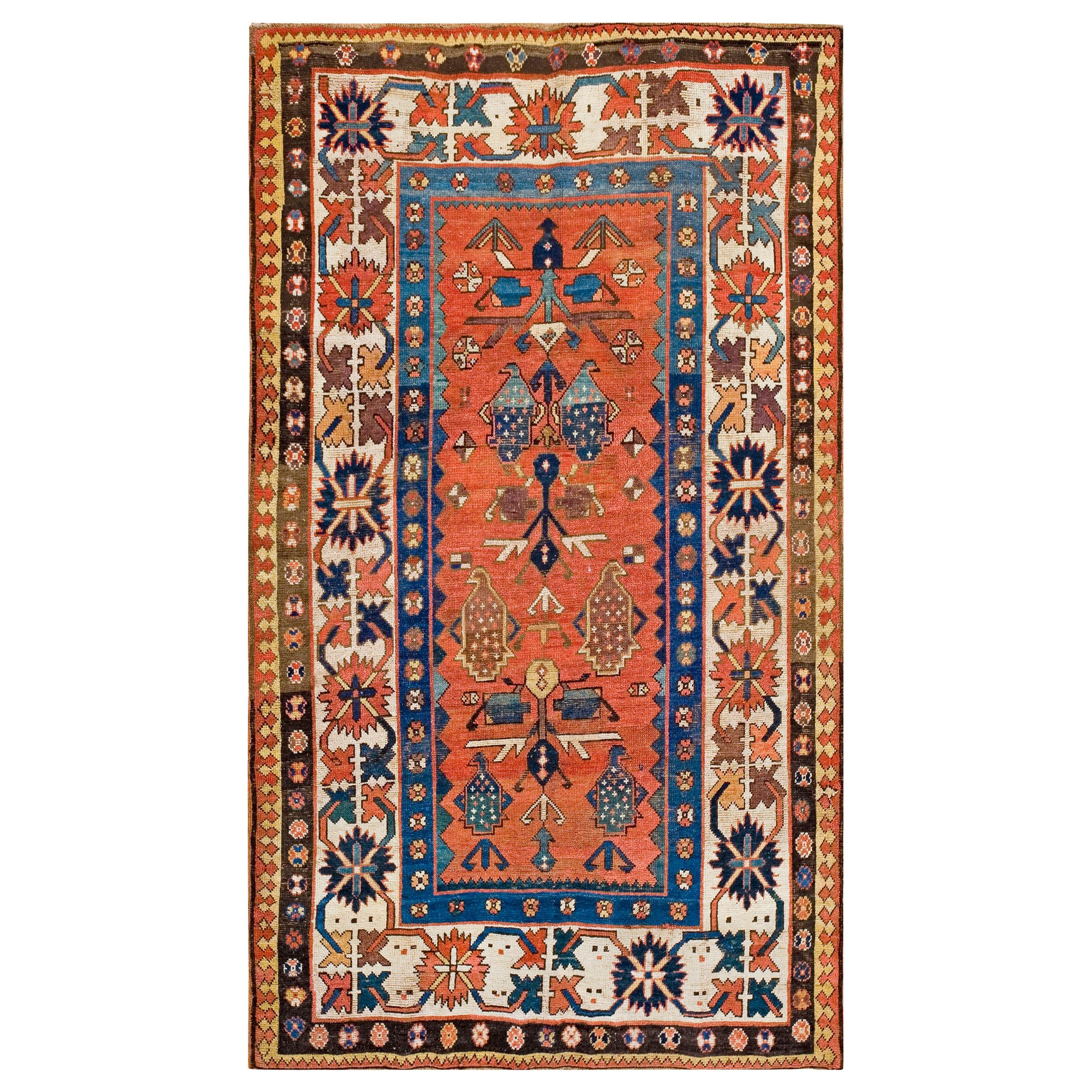 19th Century Caucasian Kazak Carpet ( 4'5" x 7'3" - 135 x 221 ) For Sale