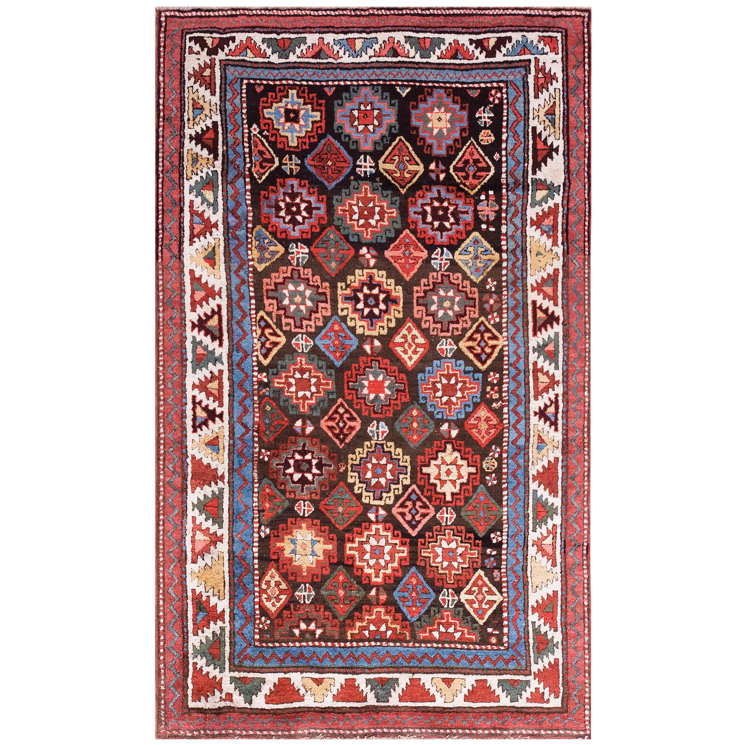 Late 19th Century Caucasian Kazak Carpet ( 3'6" X 6'3" - 106 X 190 cm )