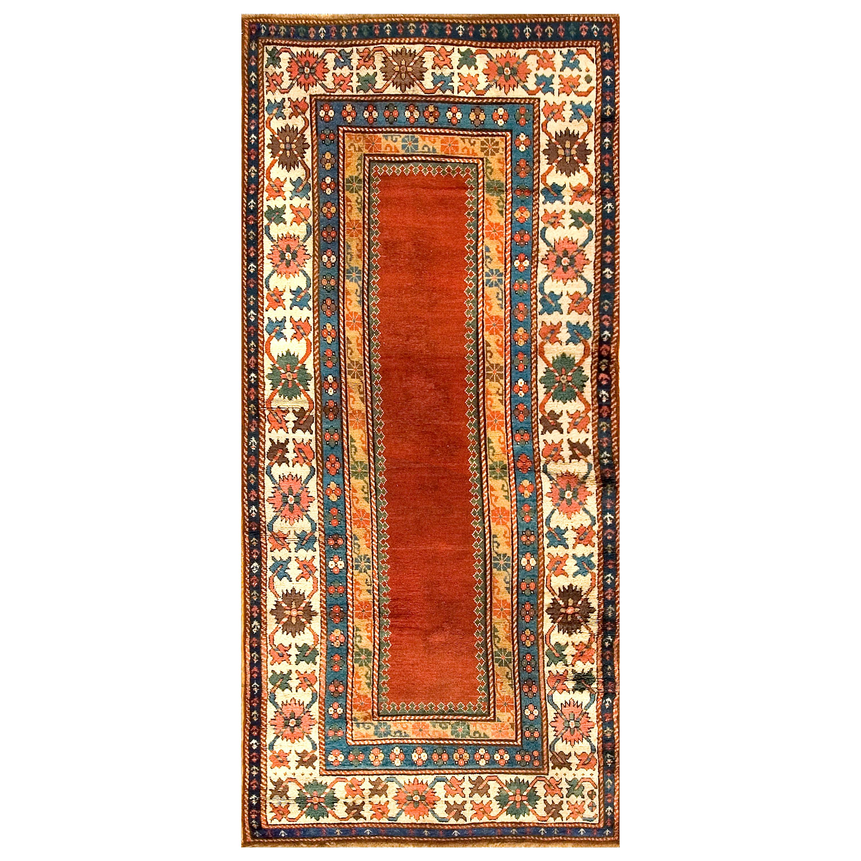 Kaukasischer Kasachischer Teppich aus der Mitte des 19. Jahrhunderts ( 4' x 8'8" - 122 x 264") im Angebot