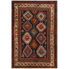 Antique 19th Century Caucasian Bordjalou Kazak Carpet ( 4'10" x 7'2" - 147 x 218 )
