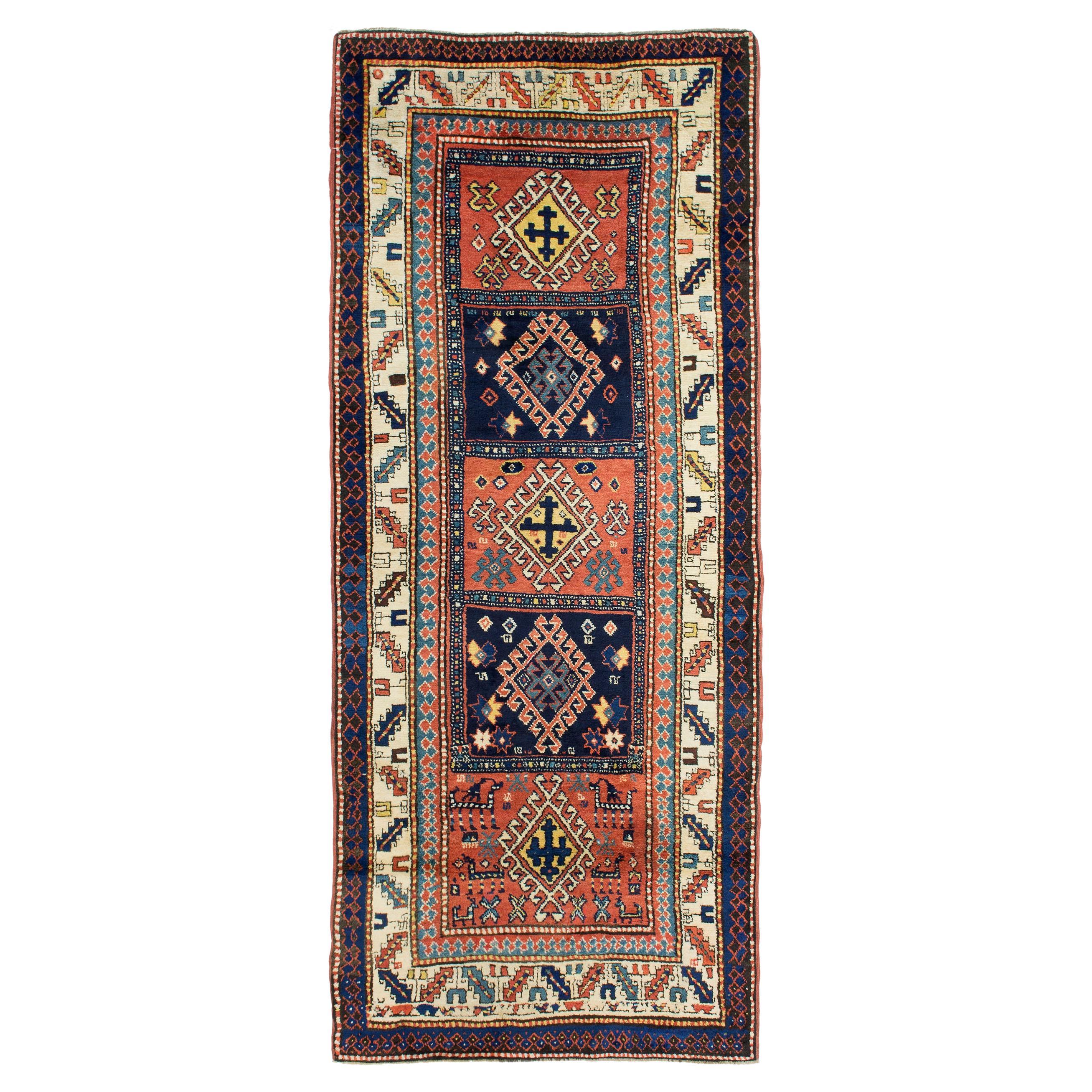 Ancien tapis caucasien Kazak en vente