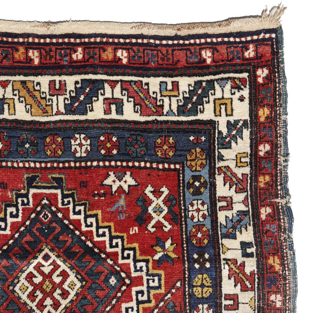 Woven Antique Caucasian Kazak Rug, Russian Empire ‘1721-1917’ For Sale