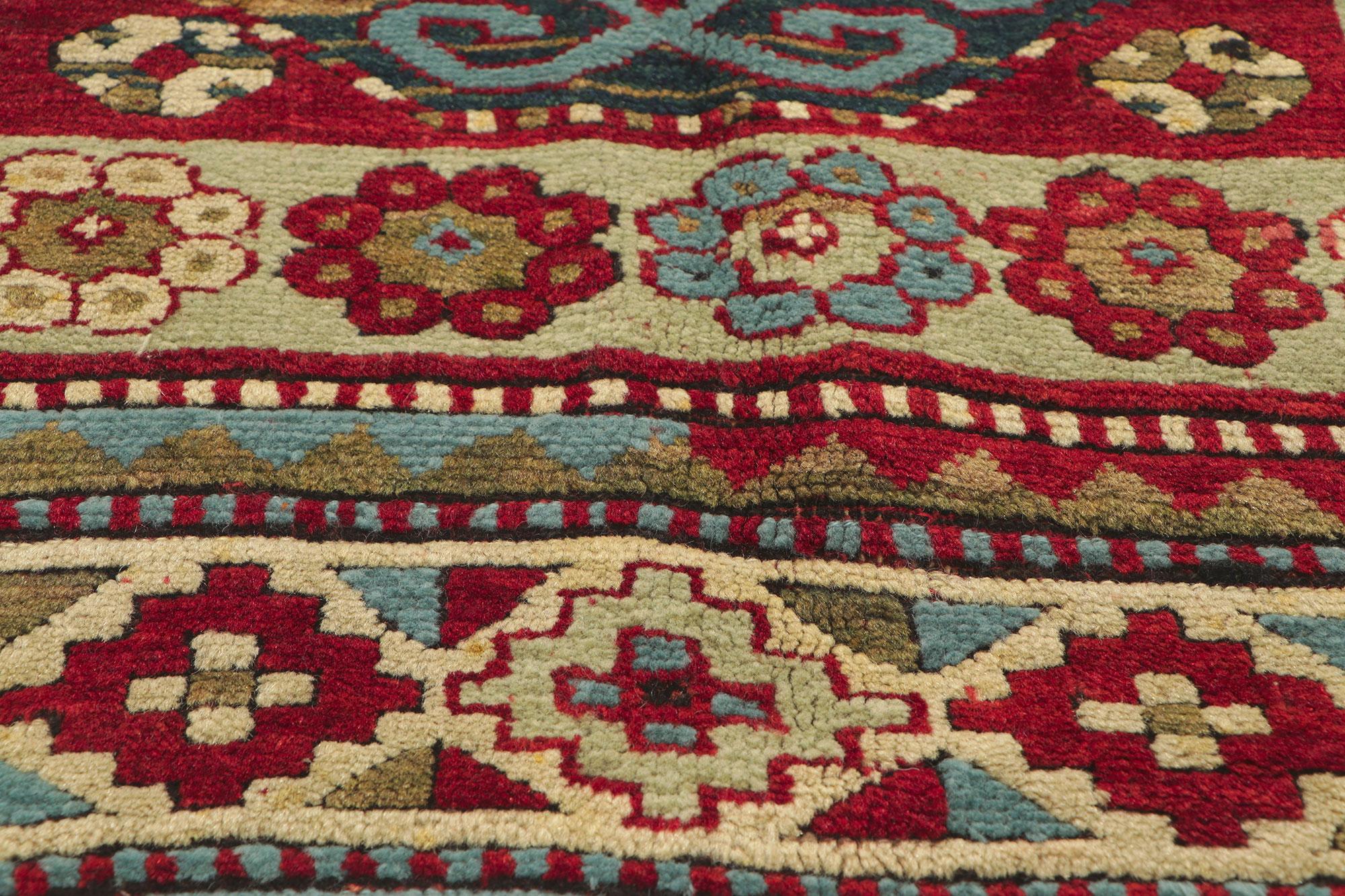 20th Century Antique Caucasian Kazak Rug Russian Tribal Carpet For Sale