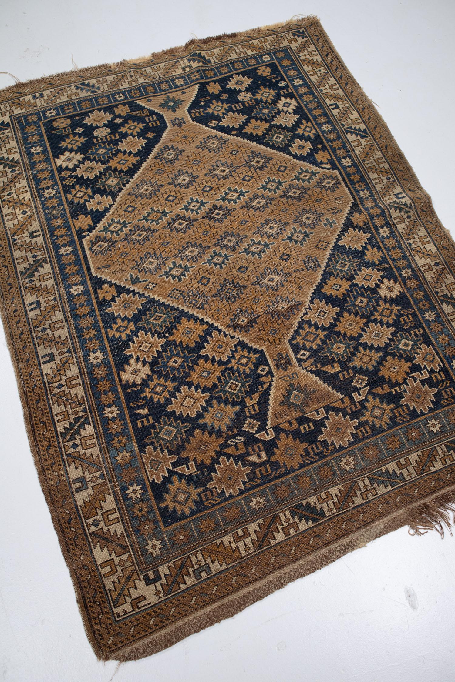 20th Century Antique Caucasian Kazak Rug S2603 For Sale