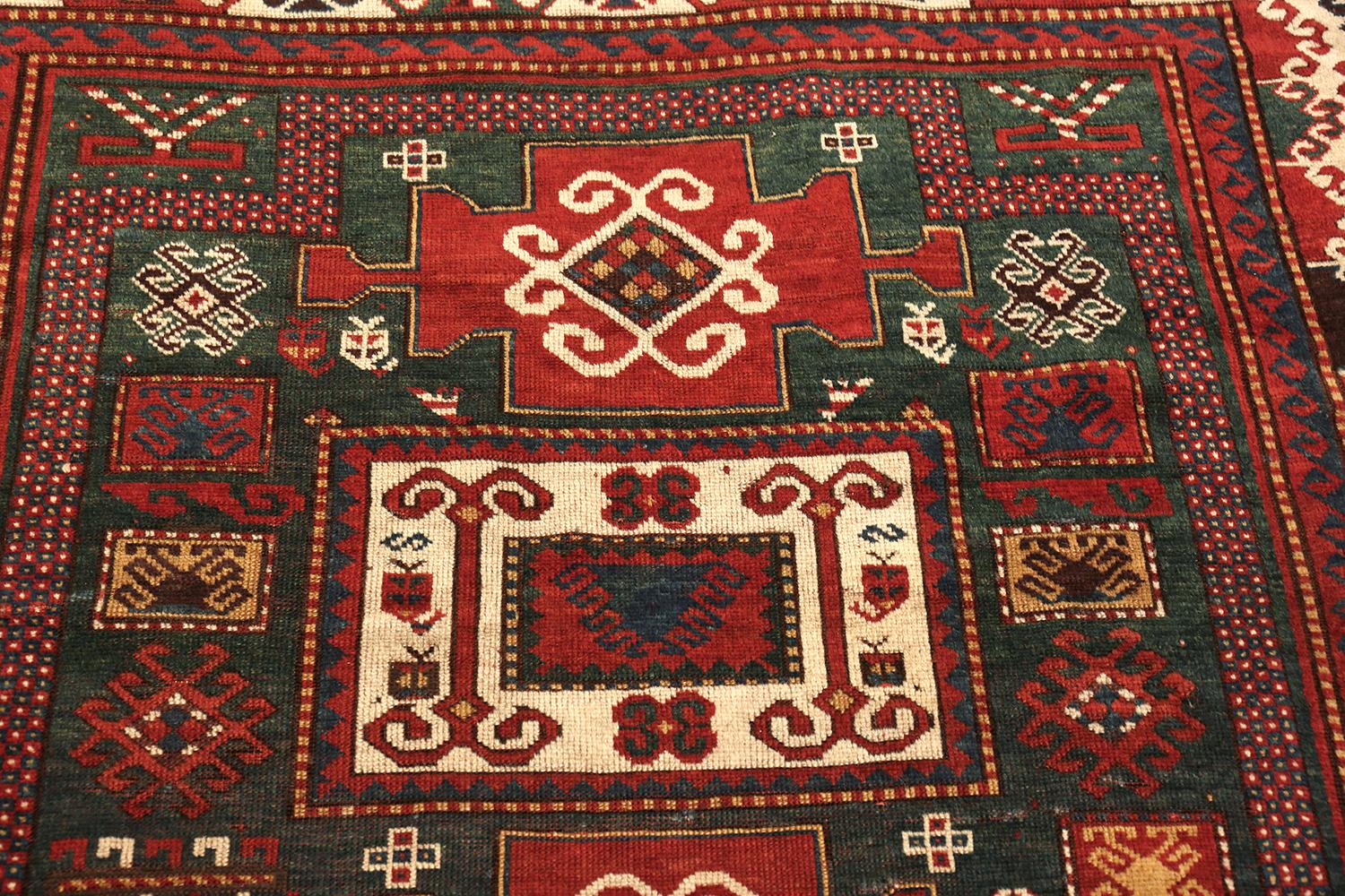 Hand-Knotted Nazmiyal Collection Antique Caucasian Kazak Rug. Size: 5 ft 4 in x 7 ft