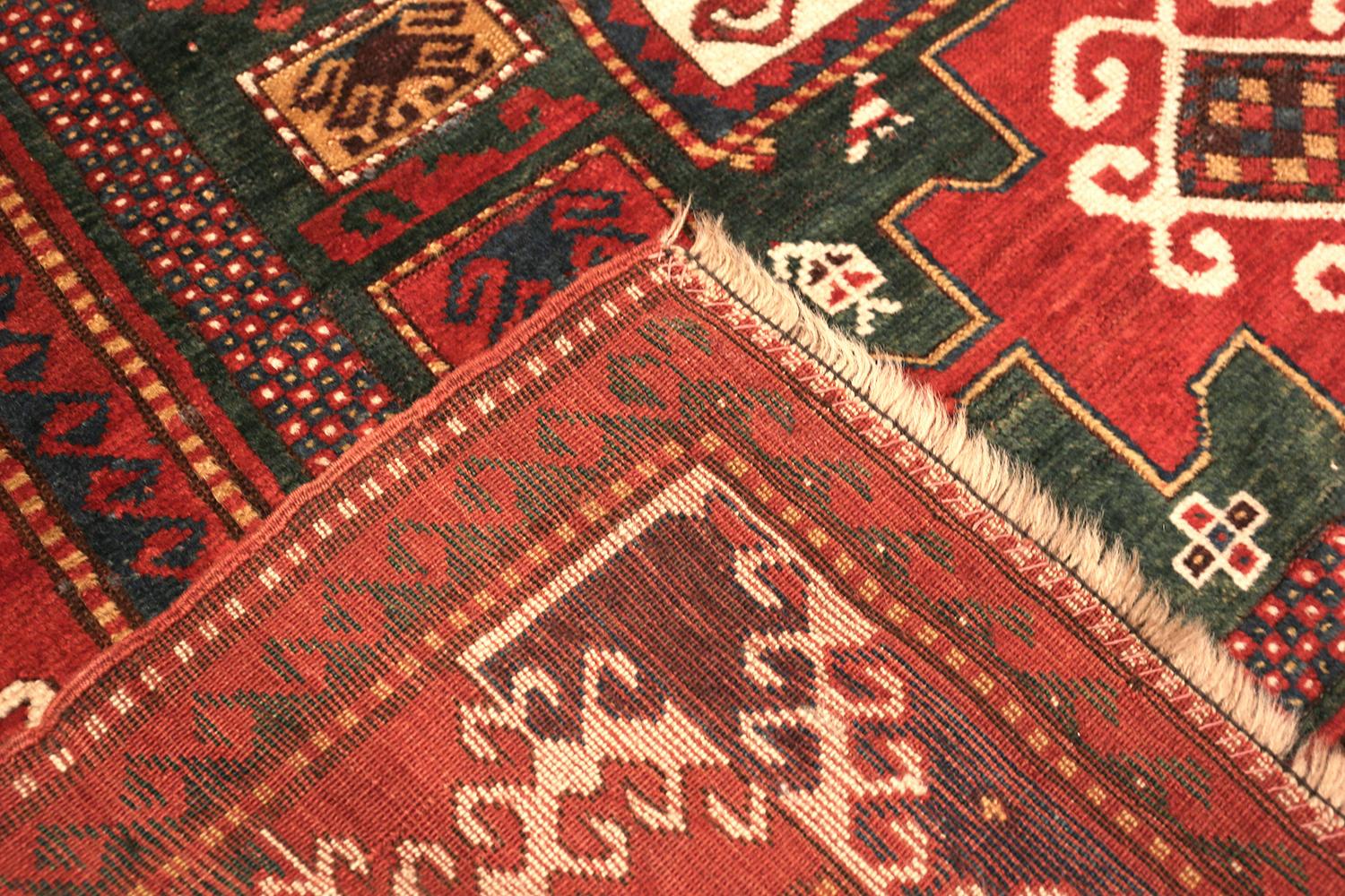 Nazmiyal Collection Antique Caucasian Kazak Rug. Size: 5 ft 4 in x 7 ft 2