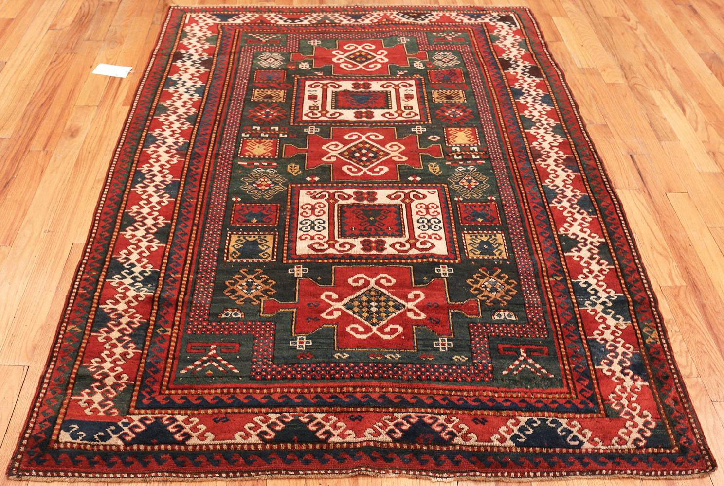 Nazmiyal Collection Antique Caucasian Kazak Rug. Size: 5 ft 4 in x 7 ft 3