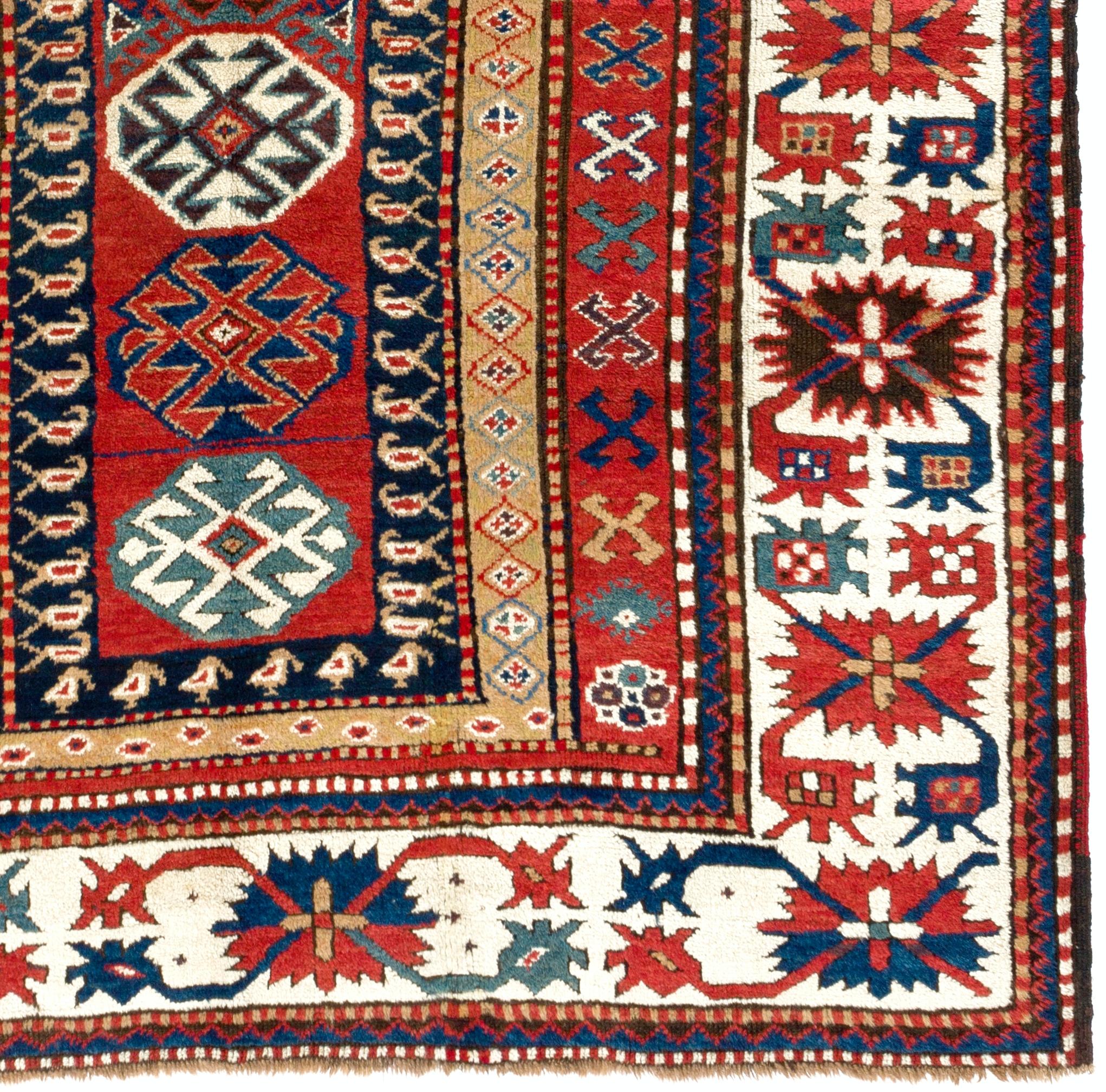 Antique Caucasian Kazak Rug, Top of the Shelf Collectors Carpet, circa 1870 In Good Condition For Sale In Philadelphia, PA