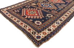 Antique Caucasian Kazak Rug with Compartment Design