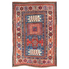 Antique Caucasian Kazak Rug with Geometrics Medallions 4'4" X7'0"