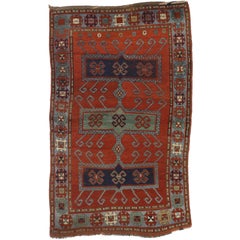Antique Caucasian Kazak Rug with Modern Tribal Style