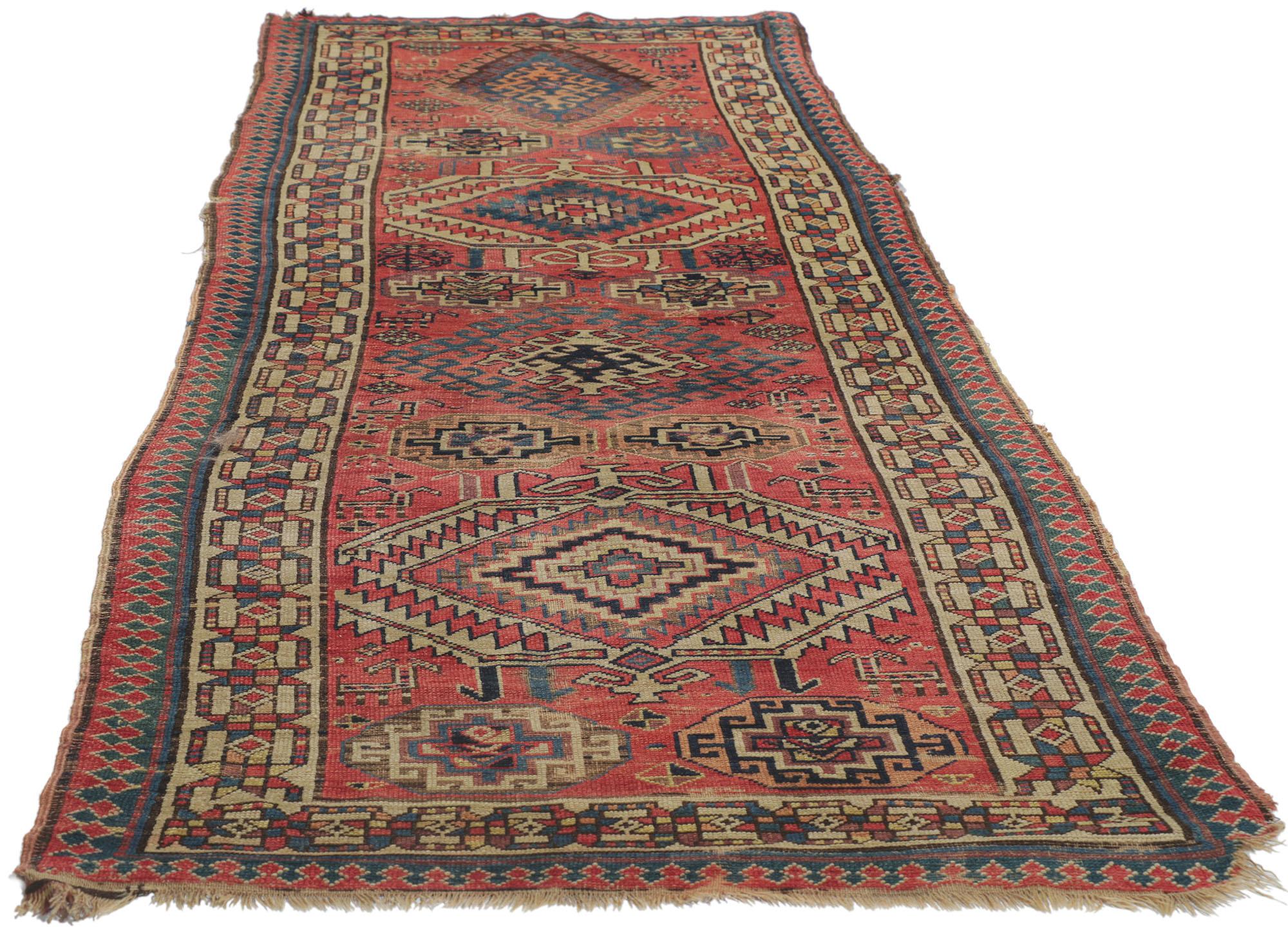 Antiker kaukasischer Kazak-Läufer (Kasachisch) im Angebot