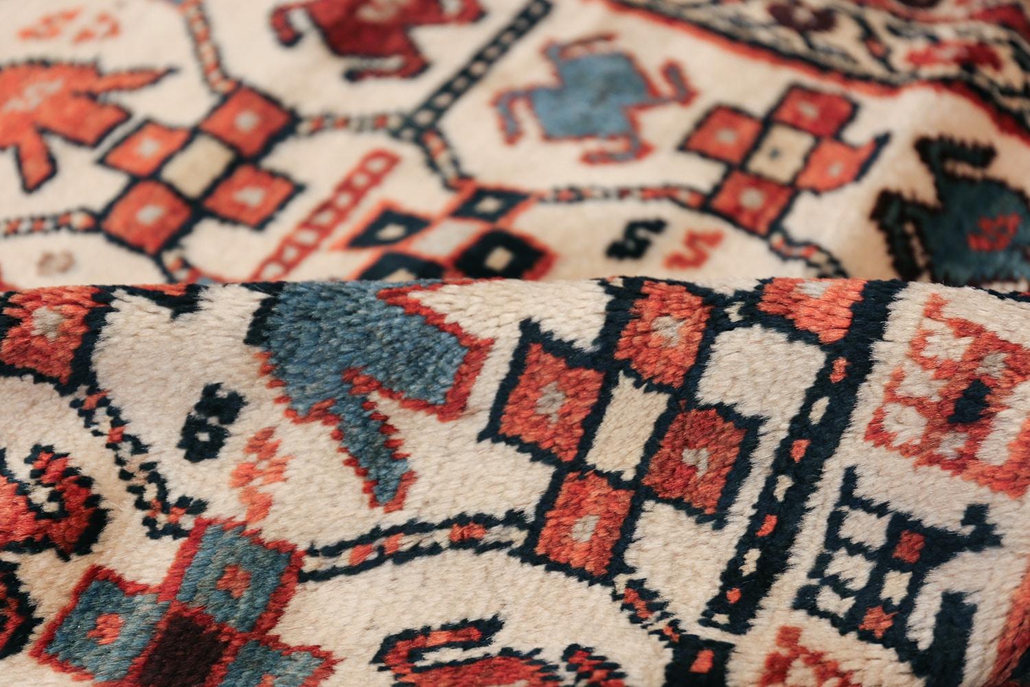 Antique Caucasian Kazak Runner. 3 ft 5 in x 12 ft 3 in In Good Condition For Sale In New York, NY