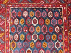 Antique Caucasian Kazak Runner with Intricate Geometric Motifs 4'0 x 9'0