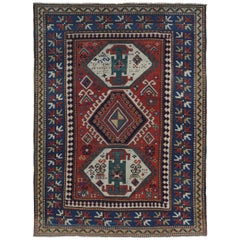 Antiker kaukasischer Kazak-Stammes-Teppich
