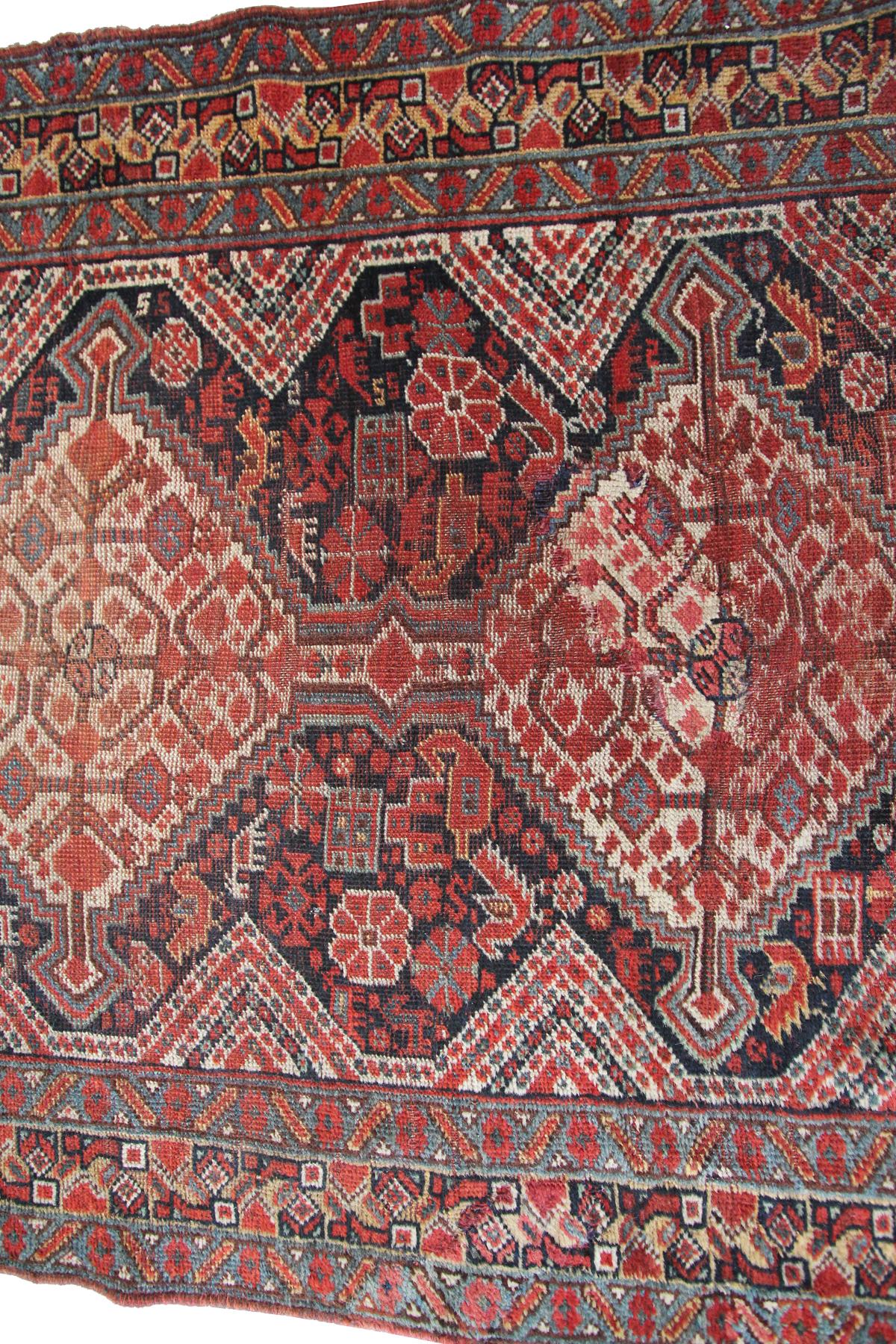 Antiker kaukasischer Khamseh-Kaukasischer Kaukasischer Kazak-Teppich-Läufer, geometrisch, 1890 im Angebot 1