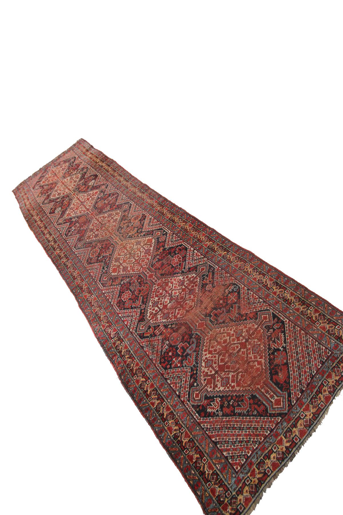 Antiker kaukasischer Khamseh-Kaukasischer Kaukasischer Kazak-Teppich-Läufer, geometrisch, 1890 im Angebot 2