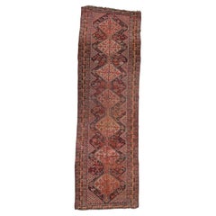 Antique Caucasian Khamseh Wool Runner 89×297cm Birds Geometric 3×10 c.1890