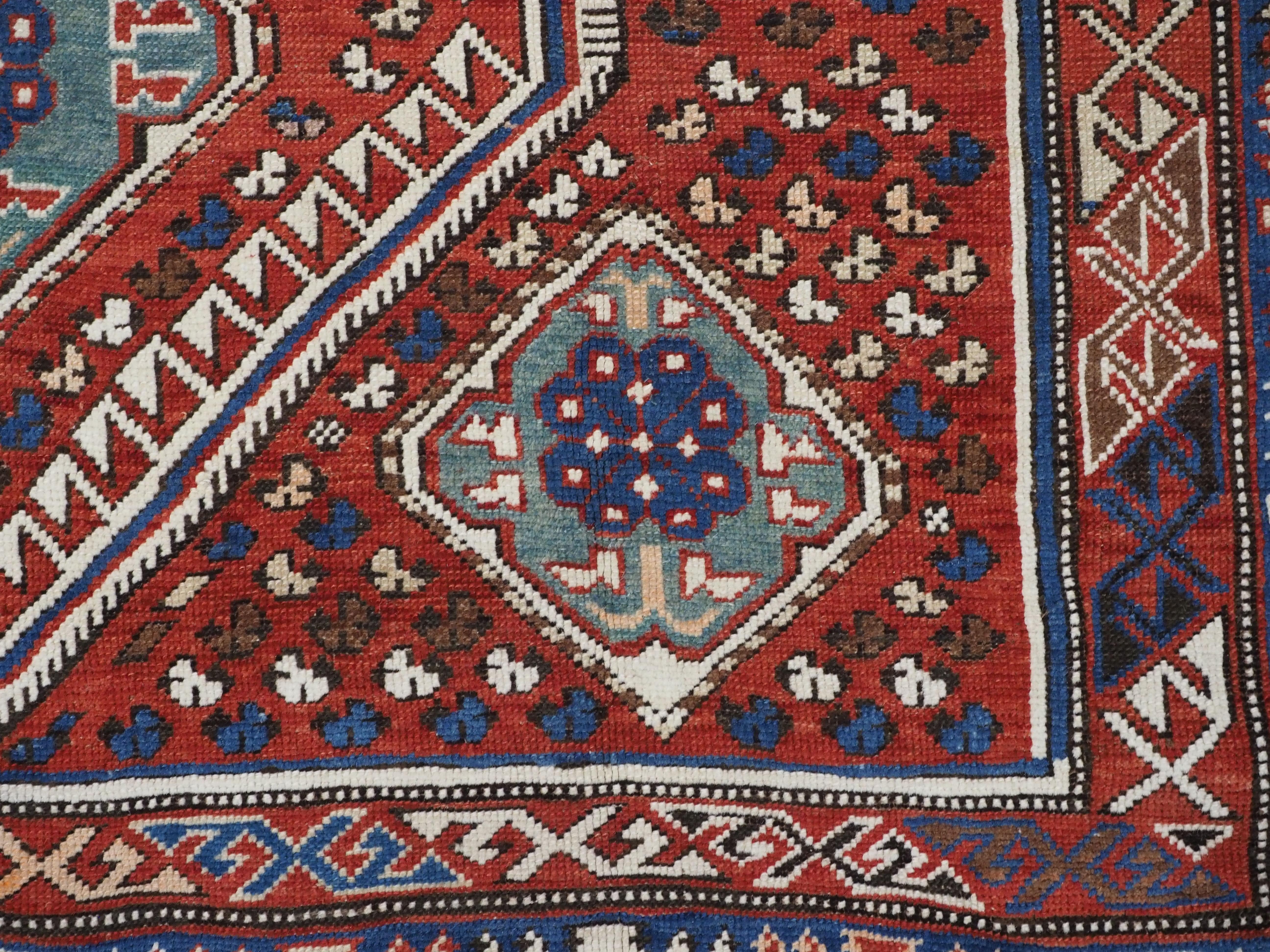Antique Caucasian Khila rug,  Baku region of the Eastern Caucasus.  Circa 1890. For Sale 7