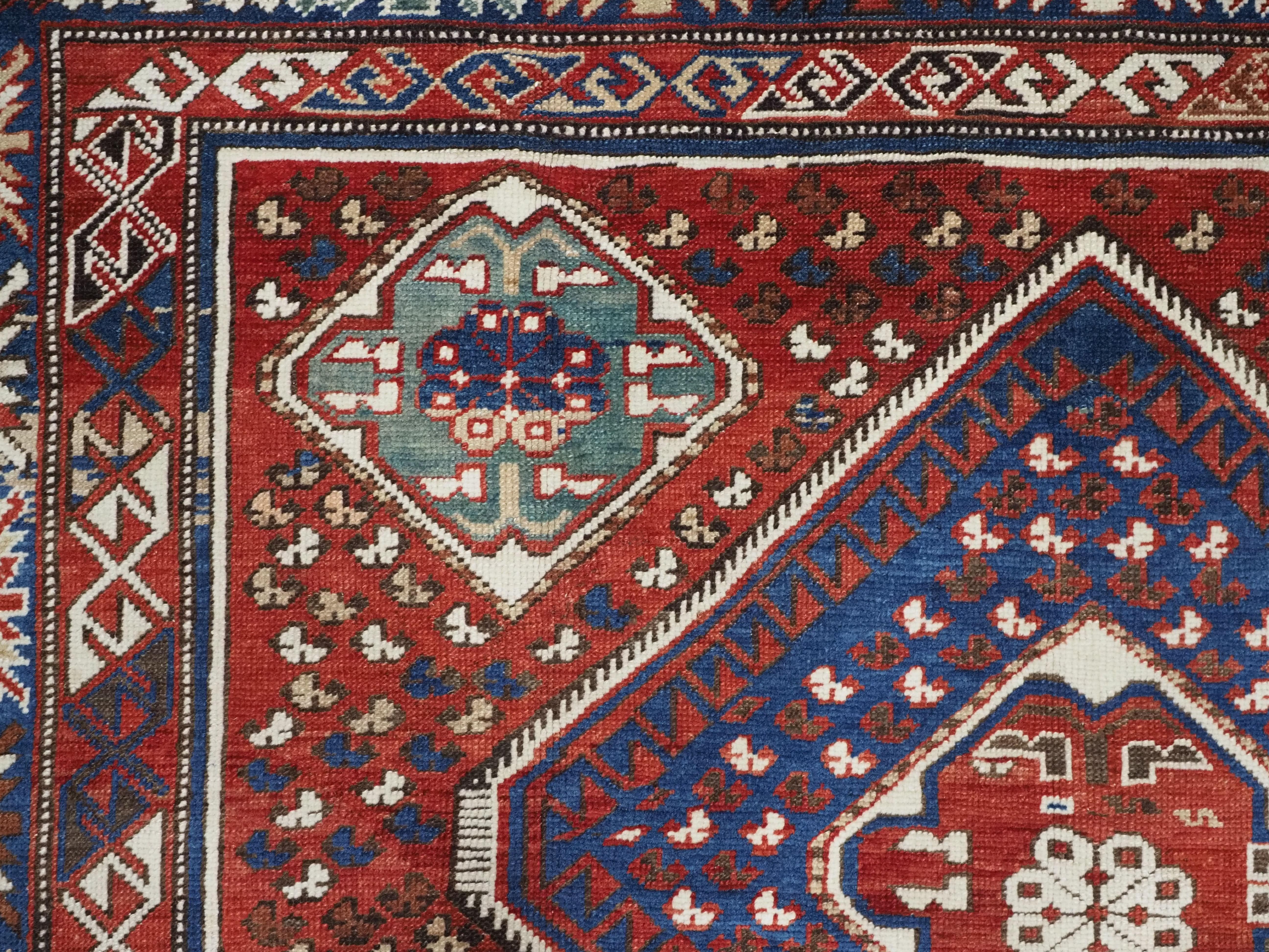 Antique Caucasian Khila rug,  Baku region of the Eastern Caucasus.  Circa 1890. For Sale 2