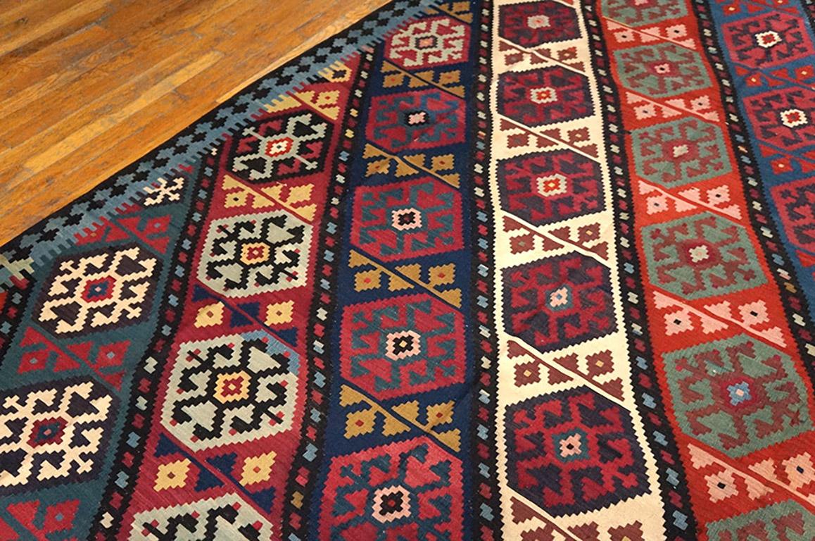 19th Century Over-Size Caucasian Flat-Weave ( 9' x 18' - 274 x 548 cm ) In Good Condition For Sale In New York, NY